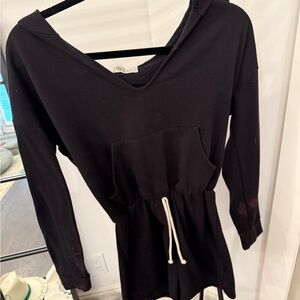 Black Women's Top with Drawstring